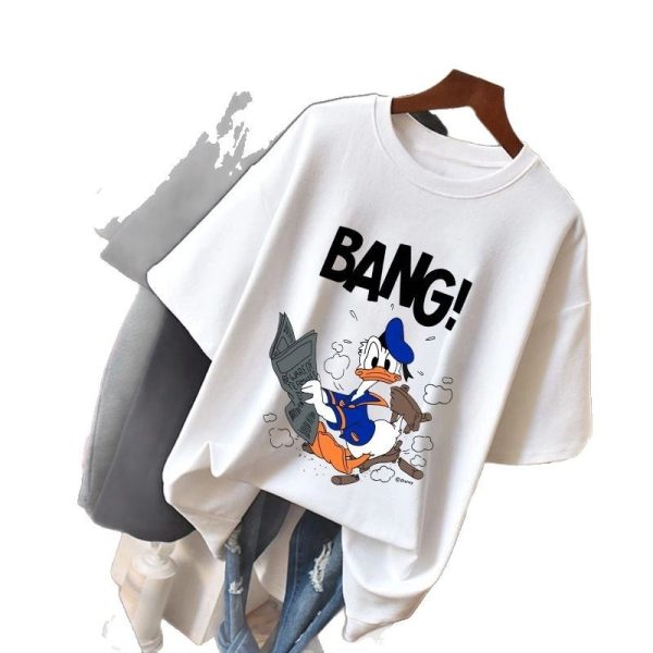 2025 new summer pure cotton T-shirt women's short-sleeved loose Korean version student ins trendy half-sleeved top clothing wholesale - 图片 5